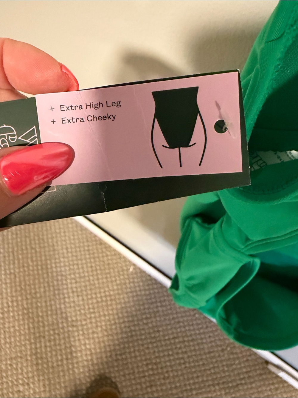 Wild Fable Green One Piece Swimsuit High Leg Cheeky Cut Size Large NWT - Picture 5 of 5